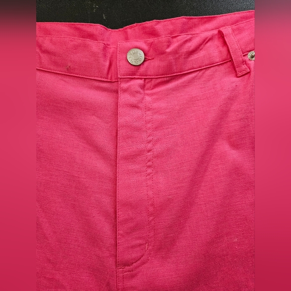 Denim & Co. Linen Blend Hot Pink Capris Pants - Size 20 - Picture 2 of 8